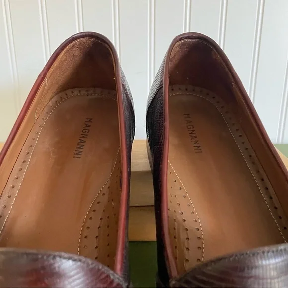 Magnanni RAUL Lizard Skin Penny Loafers in Dark Brown *Spain* display picture 1